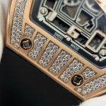 Richard Mille RM67-01 Imitation Watches Case Rose Gold Full Moissanite Diamonds Custom 38.7×47.5mm - Image 7