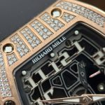 Richard Mille RM67-01 Imitation Watches Case Rose Gold Full Moissanite Diamonds Custom 38.7×47.5mm - Image 6