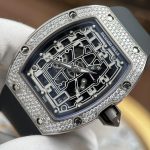 Richard Mille RM67-01 Luxury Fake Watches Skeleton Dial Case Full Moissanite Diamonds Custom 38.7×47.5mm - Image 6