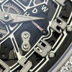 Richard Mille RM67-01 Luxury Fake Watches Skeleton Dial Case Full Moissanite Diamonds Custom 38.7×47.5mm - Image 9