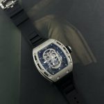 Richard Mille Luxury Fake Watches RM052 Flyback Tourbillon Skull Rubber Strap 43mm