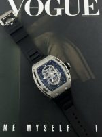 Richard Mille Luxury Fake Watches RM052 Flyback Tourbillon Skull Rubber Strap 43mm