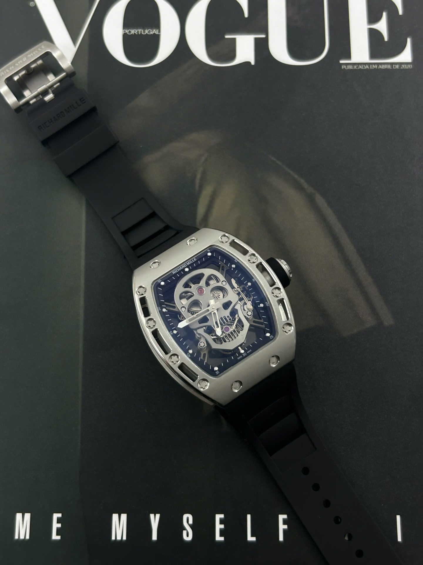 Dong-Ho-Richard-Mille-Replica-11-RM052-Flyback-Tourbillon-Skull-Day-Cao-Su-43mm-1.jpg Richard Mille Luxury Fake Watches RM052 Flyback Tourbillon Skull Rubber Strap 43mm - Image 1