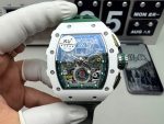 Richard Mille Replica Watches RM11-03 Chronograph White Ceramic Case Rubber Strap 48mm