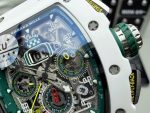 Richard Mille Replica Watches RM11-03 Chronograph White Ceramic Case Rubber Strap 48mm - Image 5