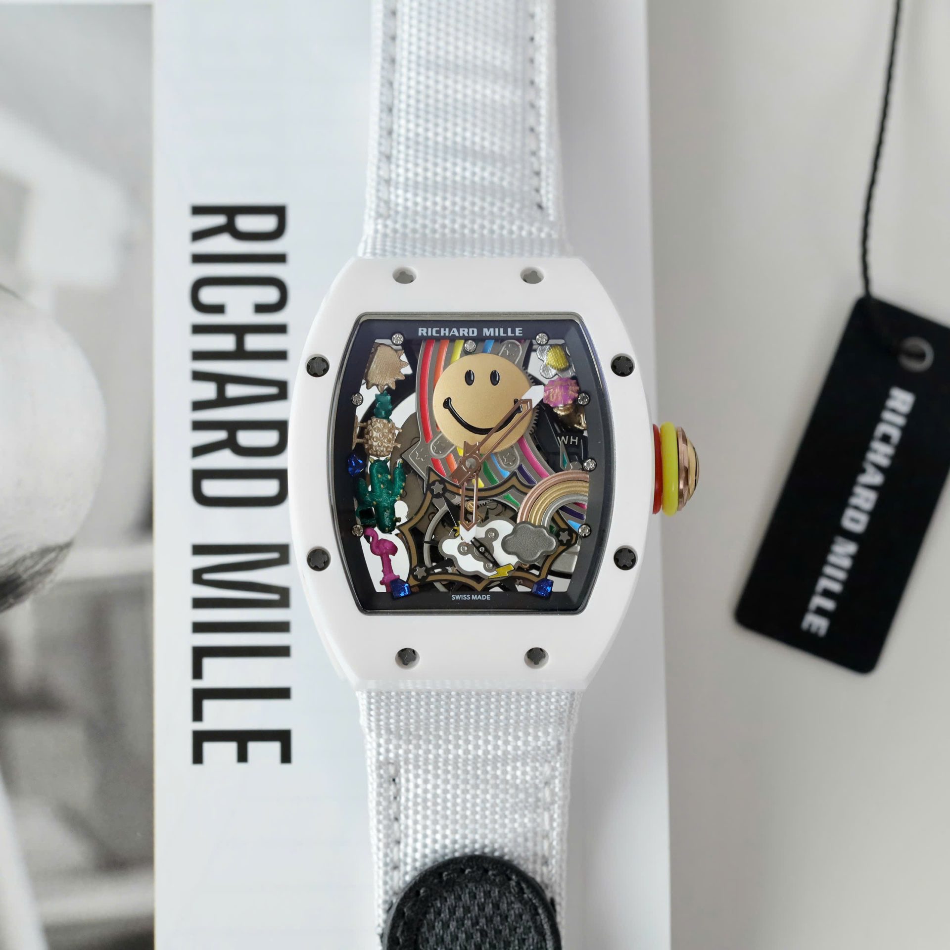 Dong-Ho-Richard-Mille-Replica-Cao-Cap-RM88-Smiley-Vo-Gom-Trang-42mm-10.jpg Richard Mille Best Fake Watch RM88 Smiley White Ceramic 42mm - Image 1