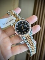 Rolex Replica Watches DateJust Black Dial Gold Wrapped GM Factory 36mm - Image 3