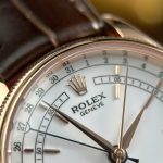 Rolex Cellini Moonphase 50535 Rose Gold Imitation Watches Brown Leather Strap KZ Factory 39mm - Image 8