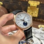 Rolex Cellini Moonphase 50535 Rose Gold Replica Watches Black Leather Strap KZ Factory 39mm - Image 4