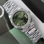 Rolex Best Replica Watch Day-Date Green Dial Weight 186 Grams QF Factory 40mm