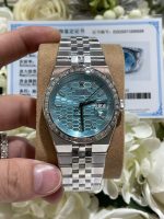 Rolex Land-Dweller 127286TBR Replica Watches 18K Gold Wrapped + Moissanite Diamonds Baguette 40mm - Image 4