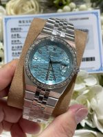 Rolex Land-Dweller 127286TBR Replica Watches 18K Gold Wrapped + Moissanite Diamonds Baguette 40mm - Image 2