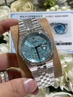Rolex Land-Dweller 127286TBR Replica Watches 18K Gold Wrapped + Moissanite Diamonds Baguette 40mm - Image 3