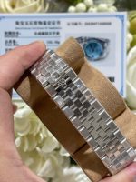 Rolex Land-Dweller 127286TBR Replica Watches 18K Gold Wrapped + Moissanite Diamonds Baguette 40mm - Image 9