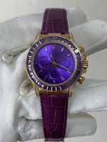 Rolex Cosmograph Daytona Purple Custom 18K Solid Gold + Natural Gemstone Watch 40mm