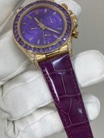 Rolex Cosmograph Daytona Purple Custom 18K Solid Gold + Natural Gemstone Watch 40mm - Image 5