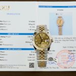 Rolex DateJust 18K Gold Wrapped Replica Watch Palm Leaf Dial GM 36mm