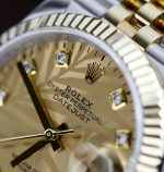 Rolex DateJust 18K Gold Wrapped Replica Watch Palm Leaf Dial GM 36mm - Image 5