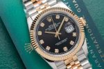 Rolex DateJust Black Dial Gold Wrapped Replica Watch GM Factory 36mm - Image 3