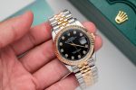 Rolex DateJust Black Dial Gold Wrapped Replica Watch GM Factory 36mm - Image 4