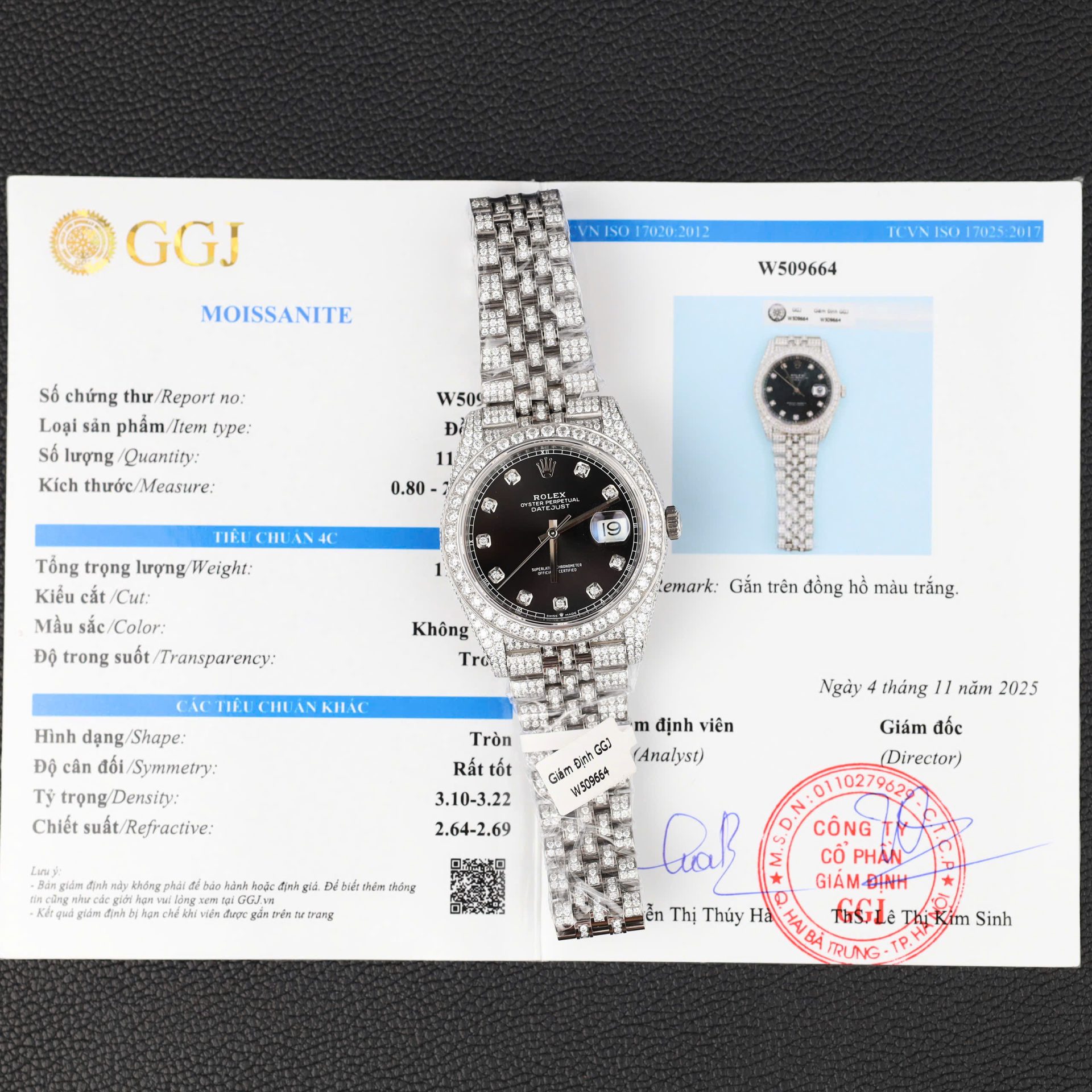 Dong-Ho-Rolex-DateJust-Mat-Den-Che-Tac-Dinh-Full-Kim-Cuong-Moissanite-41mm-1.jpg Rolex DateJust Black Dial Replica Watches Moissanite Diamonds Custom 41mm - Image 1