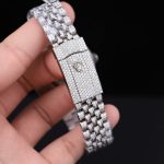 Rolex DateJust Black Dial Replica Watches Moissanite Diamonds Custom 41mm - Image 11