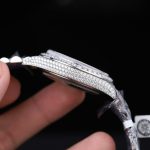 Rolex DateJust Black Dial Replica Watches Moissanite Diamonds Custom 41mm - Image 10