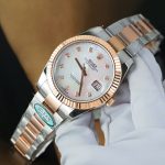 Rolex DateJust MOP Dial Replica Watches Demi Rose Gold Oyster Strap Clean Factory 41mm - Image 3