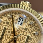 Rolex DateJust Luxury Imitation Watches Yellow Dial Jubilee Strap AR Factory 36mm - Image 6