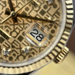 Rolex DateJust Luxury Fake Watches Yellow Dial Oyster Strap AR Factory 36mm - Image 6