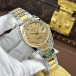 Rolex DateJust Luxury Fake Watches Yellow Dial Oyster Strap AR Factory 36mm - Image 2