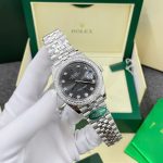 Rolex DateJust Replica Watches Gray Dial Bezel Diamonds Moissnaite Clean Factory 41mm - Image 3