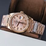 Rolex Day-Date 128235 Rose Gold Luxury Fake Watches Pink Dial Weight 156 Grams GF Factory 36mm - Image 4