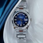 Rolex Day-Date 128239 Replica Watches Blue Ombre Dial Weight ~157 Grams QF Factory 36mm