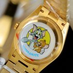 Rolex Day-Date 128348 Imitation Watches Green Ombre Dial 18K Gold Wrapped Bezel Moissanite Diamonds Custom 36mm - Image 11