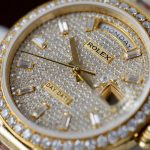 Rolex Day-Date Copies Watches 18K Gold Wrapped + Moissanite Diamonds QF Factory 36mm - Image 5