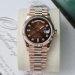 Rolex Day-Date Imitation Watches 18K Gold Wrapped Chocolate Dial 36mm - Image 2