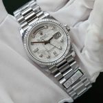 Rolex Day-Date Meteorite Dial Imitation Watches Moissanite Diamonds Custom QF Factory 36mm - Image 3