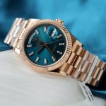 Rolex Day-Date Blue Green Dial Luxury Fake Watches 18K Gold Wrapped Custom GM Factory 36mm - Image 5