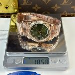 Rolex Luxury Fake Watches Day-Date Green Dial Rose Gold Weight 186 Grams QF Factory 40mm - Image 2