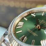 Rolex Luxury Fake Watches Day-Date Green Dial Rose Gold Weight 186 Grams QF Factory 40mm - Image 5