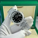 Rolex Imitation Watches Day-Date Black Dial Weight 186 Grams QF Factory 40mm - Image 3