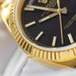 Rolex Day-Date Black Dial With Checkered Pattern Custom 18K Gold Wrapped GM Factory 40mm - Image 5