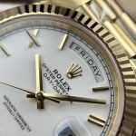 Rolex Day-Date Replica Watches Porcelain White Dial Calibre 3255 Movement Super Clone RC Factory 40mm - Image 8