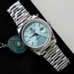 Rolex Day-Date Imitation Watch Ice Blue Dial Cross Pattern GM Factory 40mm