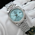 Rolex Day-Date Imitation Watch Ice Blue Dial Cross Pattern VS Factory 40mm - Image 4