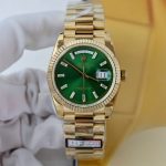 Rolex Day-Date Replica Watch Green Index Dial Weight 158 Grams QF Factory 36mm