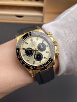 Rolex Daytona 116518 knock Off Watches Champagne Yellow Dial Oysterflex Strap QF Factory 40mm - Image 4
