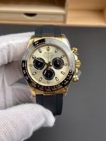 Rolex Daytona 116518 knock Off Watches Champagne Yellow Dial Oysterflex Strap QF Factory 40mm