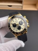 Rolex Daytona 116518 knock Off Watches Champagne Yellow Dial Oysterflex Strap QF Factory 40mm - Image 3